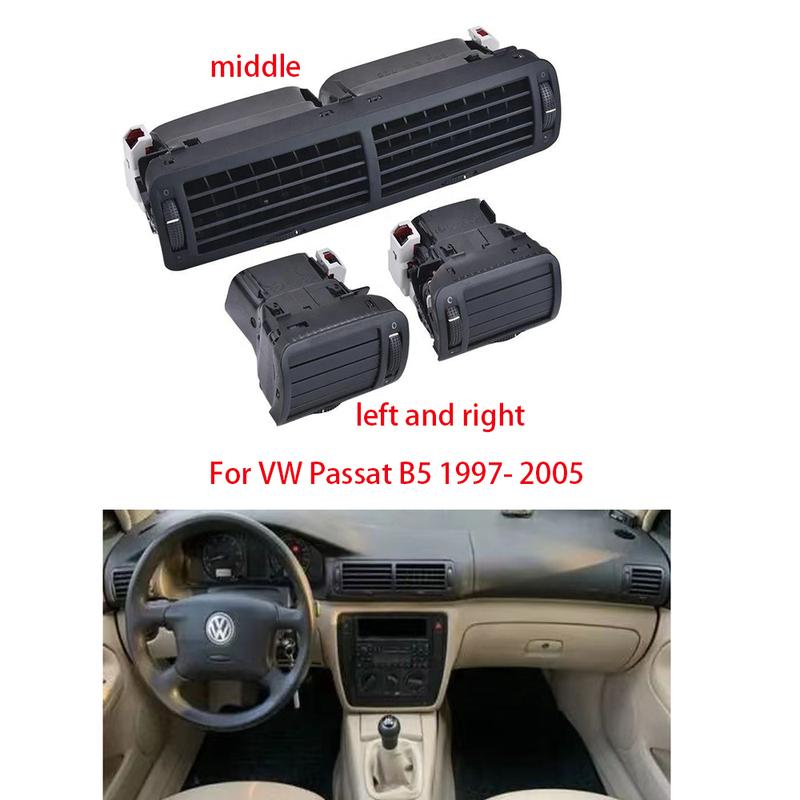 For VW Passat B5 1997- 2005 Black Front Dashboard Central Air Vent Outlet A/C Heater