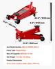 Low Profile Floor Jack, 3 Ton Capacity, Steel Racing Floor Jack with Single Piston Quick Lift Pump, Hydraulic Trolley Car Lift for Sports Cars,