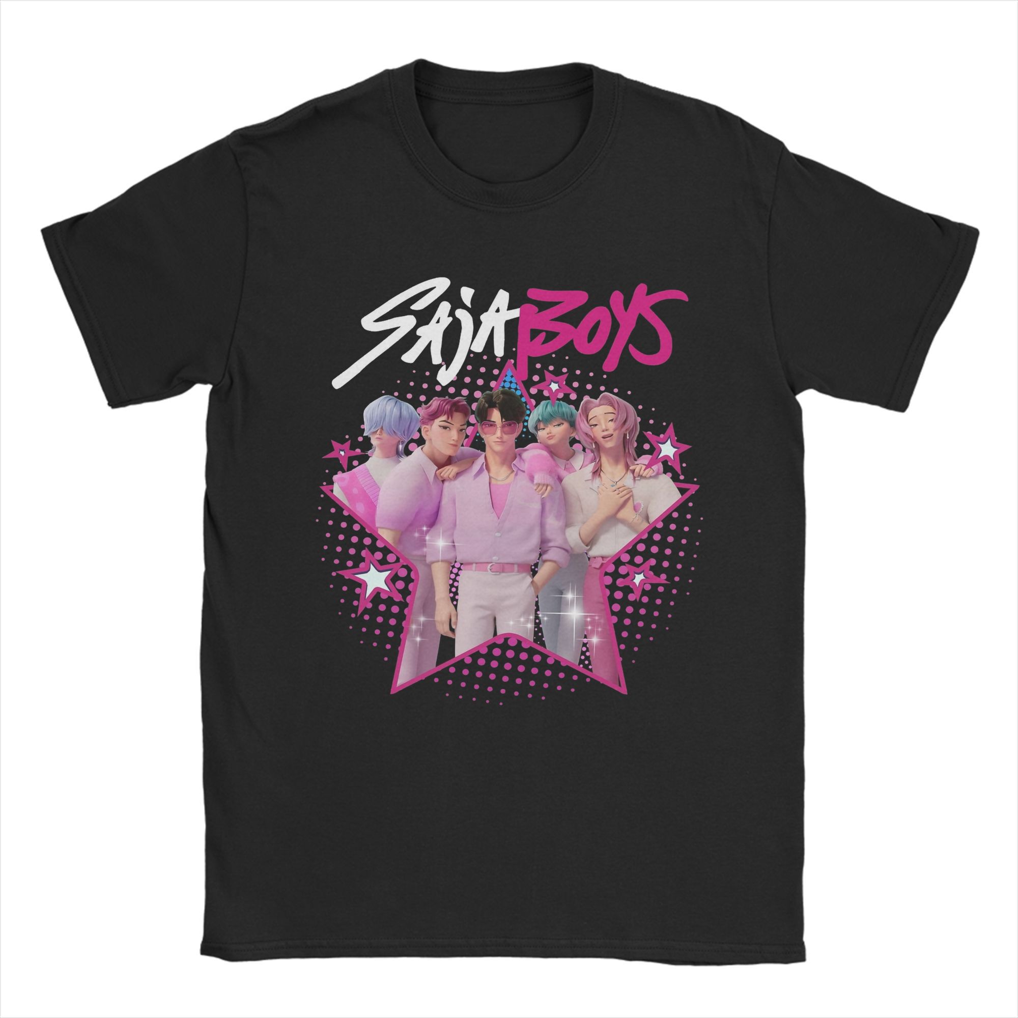 

Saja Boys Kpop Hunters Demons Jinu Abby Mystery T Shirt Men Pure Cotton Vintage T-Shirts O Neck Tee Shirt Clothing Printed M