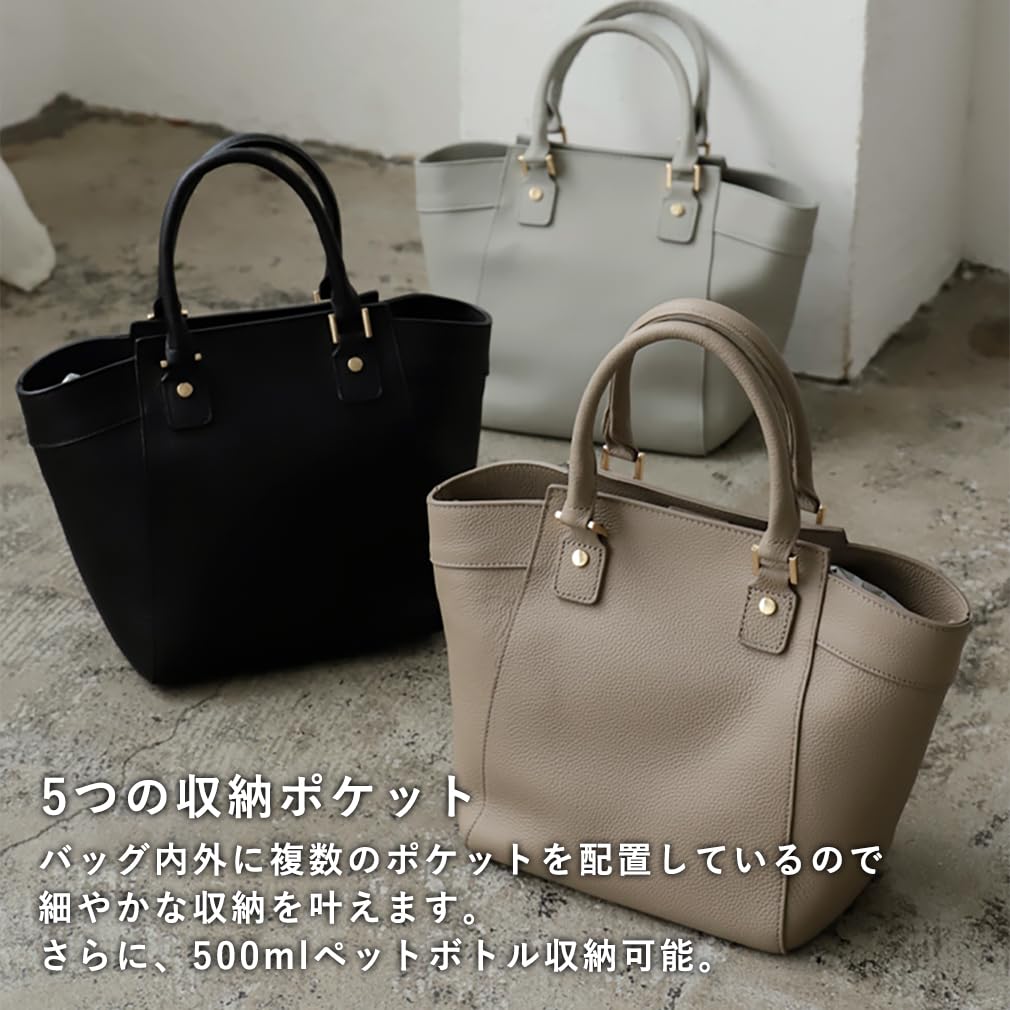 VITAFELICE Genuine Leather Handbag for 2-Way Women, sib-20074n (Light Gray)