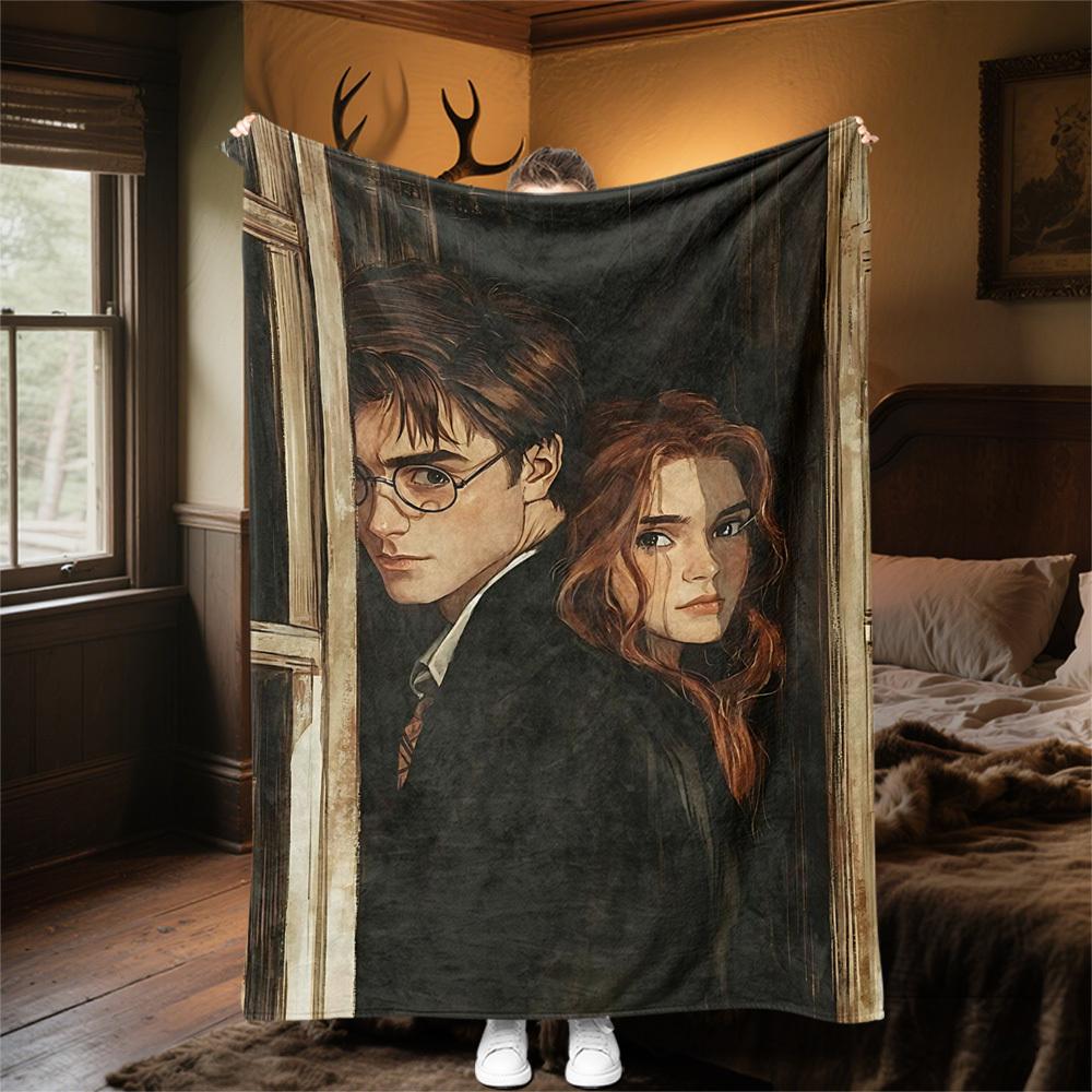 1pc Harry Potter Hermione Granger Hogwarts Outdoor Flannel Throw Blanket All Season Soft Warmth,Home Decor 1031170