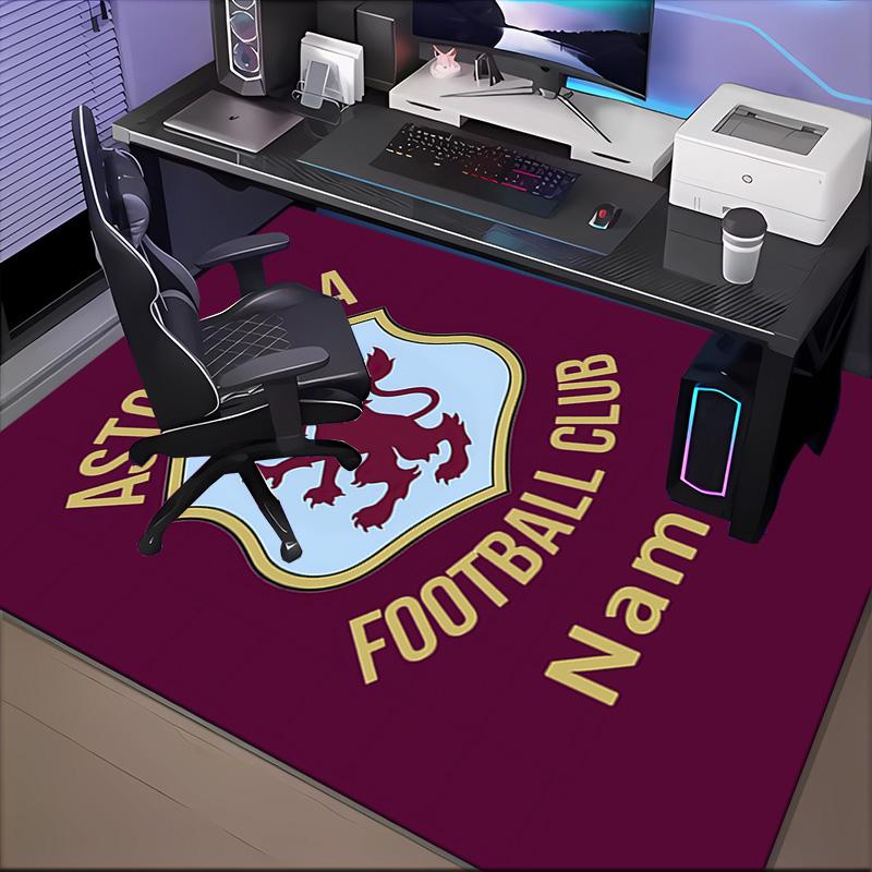 Custom Name Aston-Villa Pride Rug Game Carpet, Floor Mat for Bedroom Living Room Entryway Rug, Home Decor Idea Gift for Christmas birthday