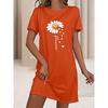 Women'S Fun Sleep Round Neck Nightgown, 'Let Me Sleep' Letter Polka Dot Printed Loose T-Shirt