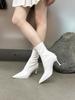 Fashion High-heeled Short Boots Women's Autumn and Winter New Models Show High Temperament Thin-heeled Pointed Short Boots Thin Boots European and Ame