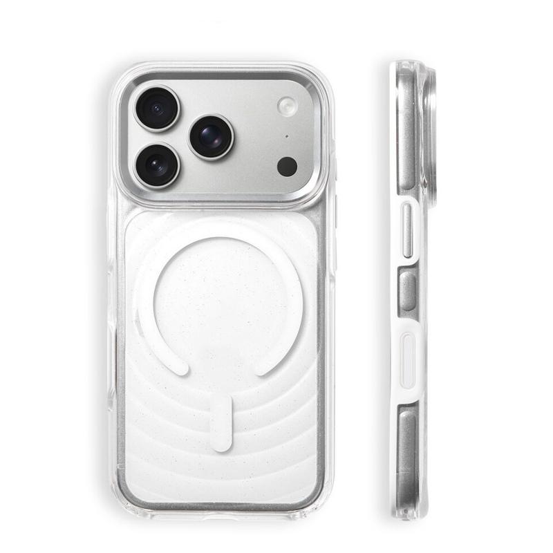 

Bling Glitter Clear Ripple For Magsafe Magnetic Case for iPhone 17promax 16Pro 17Pro Touch Camera Button Wireless Charge Cover For iPhone 17Pro Max