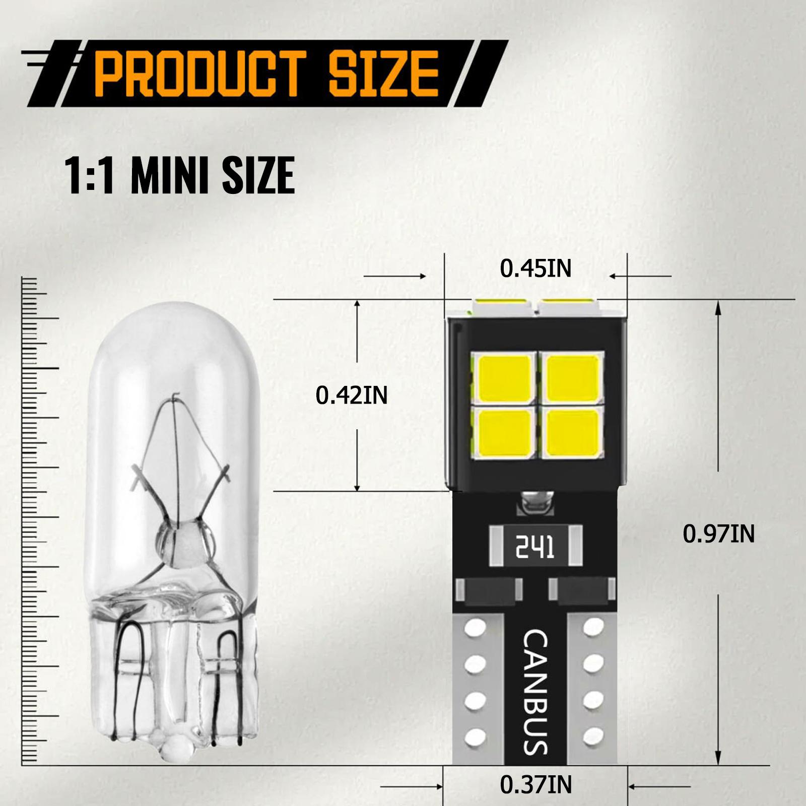 

Для Citroen Picasso 02-16 C5 01-04 C6 05-12 C8 02-10 DS3 09-15 Габаритные фонари, стояночные лампы, лампа W5W T10 194 Canbus Error Free чёрный