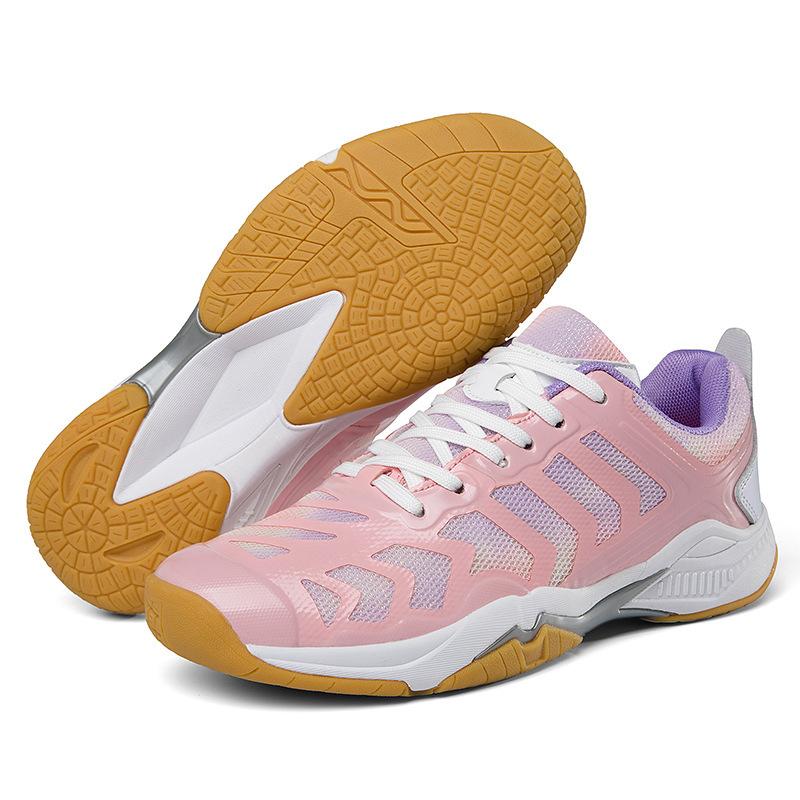 

Spring and summer new splicing mesh badminton shoes fashionable men s and women s platform tennis shoes outdoor sports shoes 46 рожевий