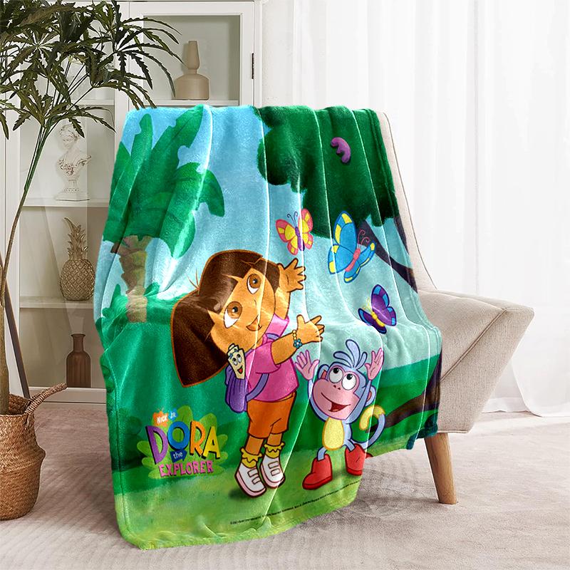 1pc Blanket D-Doras The Explorer1 Print Design, Lightweight Blanket for Sofa, Bed- Soft &Warm, Gift for All Seasons Like Christmas, Halloween