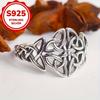 Vintage S925 Sterling Silver Celtic Knot Rings for Women Ethnic Style Viking Amulet Rings Party Jewelry