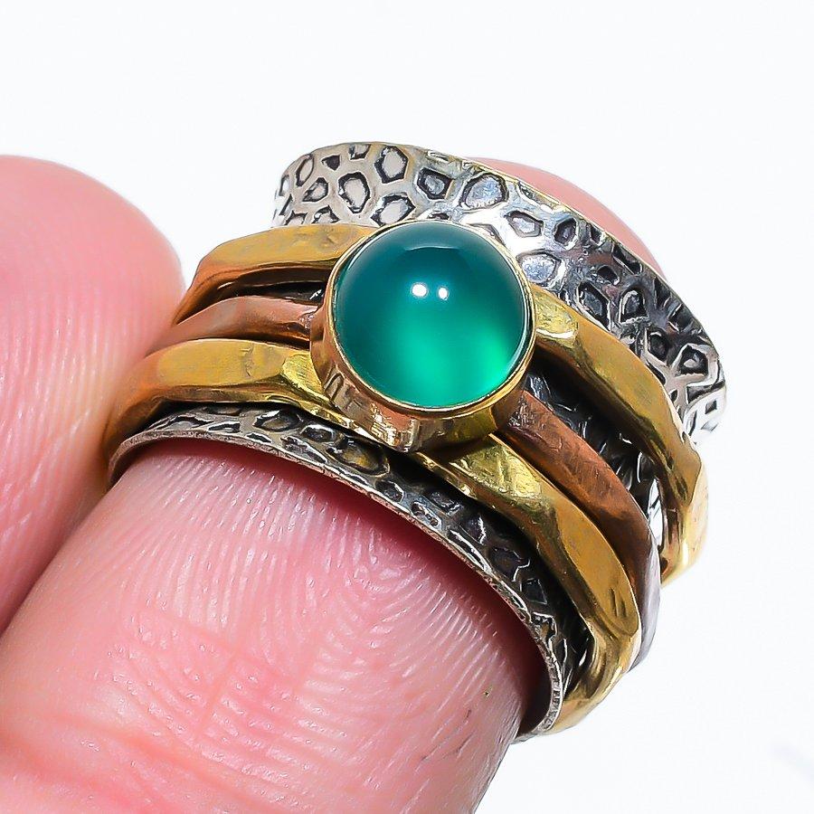 

Кольцо Natural Meditation Spinner из стерлингового серебра 925 пробы, размер 6,5 L3t12