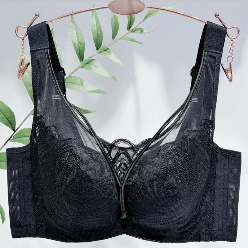 Thin Adjustable Bra Plus-size Tube Top Push-up Bra for Large Breasts Full-cup Bra for Side Breast Reduction and Sagging Prevention