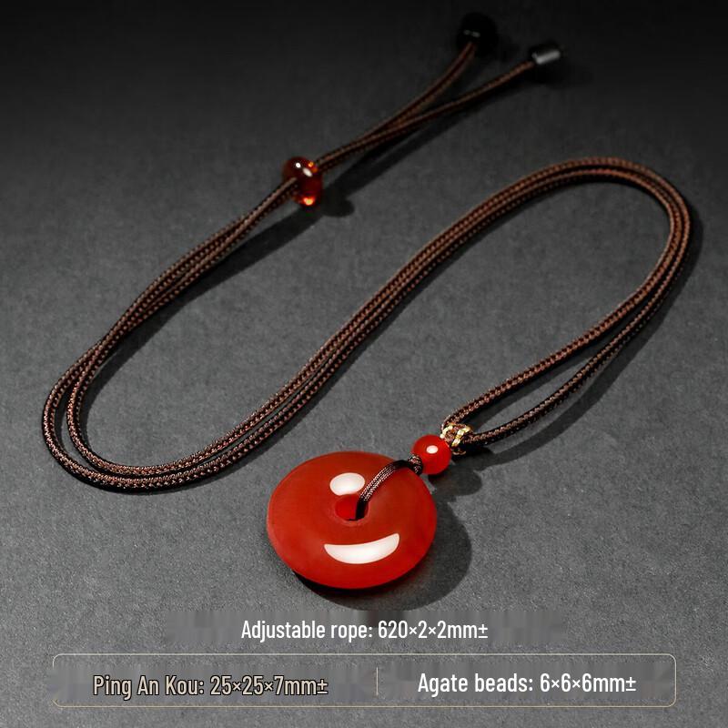 Red Agate Peace Buckle Pendant