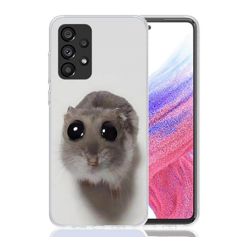 Funny Sad Hamster Meme Phone Case For Samsung Galaxy A52 A32 A22 A12 A02S A50S A30S A51 A31 AA71 Note 20 Ultra 10 S10 Plus Galax