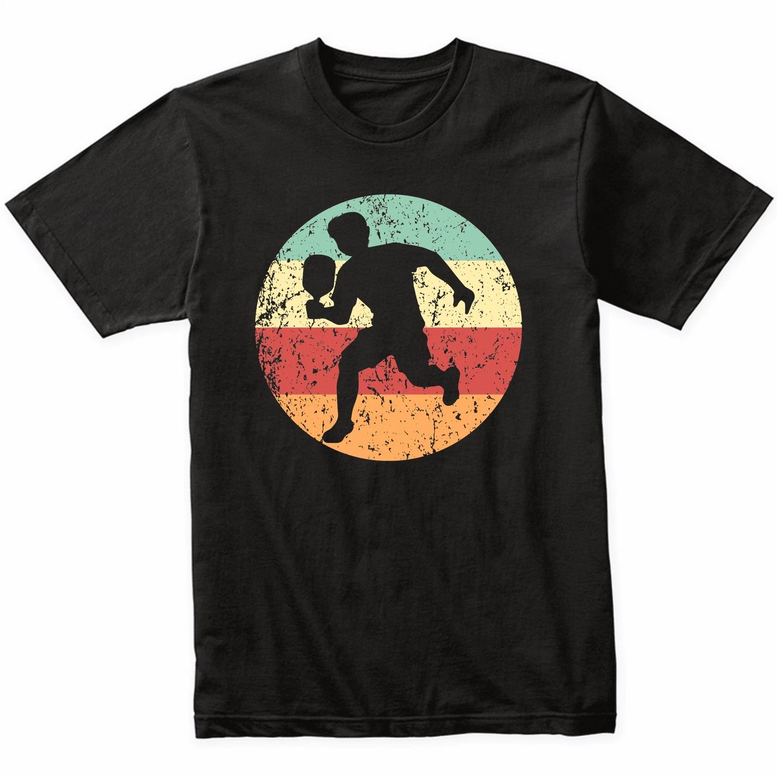 

Pickleball Player Silhouette Retro Sports T-Shirt - Retro Colors 3XL