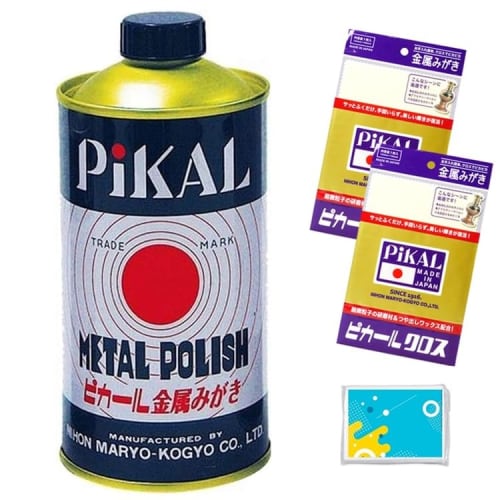 

[Main unit and dedicated cloth set] Nippon Abrasive Industry Pical Liquid Metal Polish 300g + 2 dedicated cloths (Pical cloths) + original tissues
