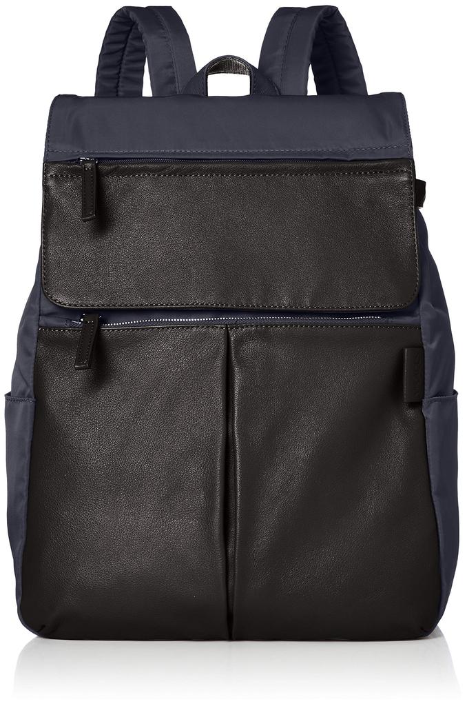 Nylon x Cowhide Combination Series Medium Navy [Isaac] Backpack, Size, 2060448,