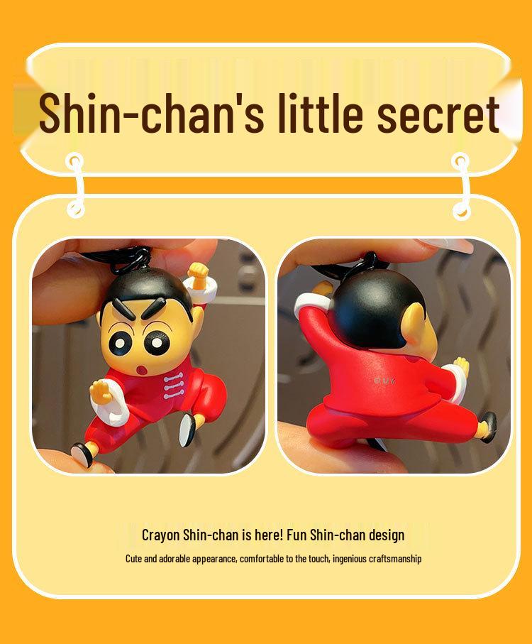 Crayon Shin-chan Doll Keychain: Cute Couple Backpack Pendant & Student Gift Ornament