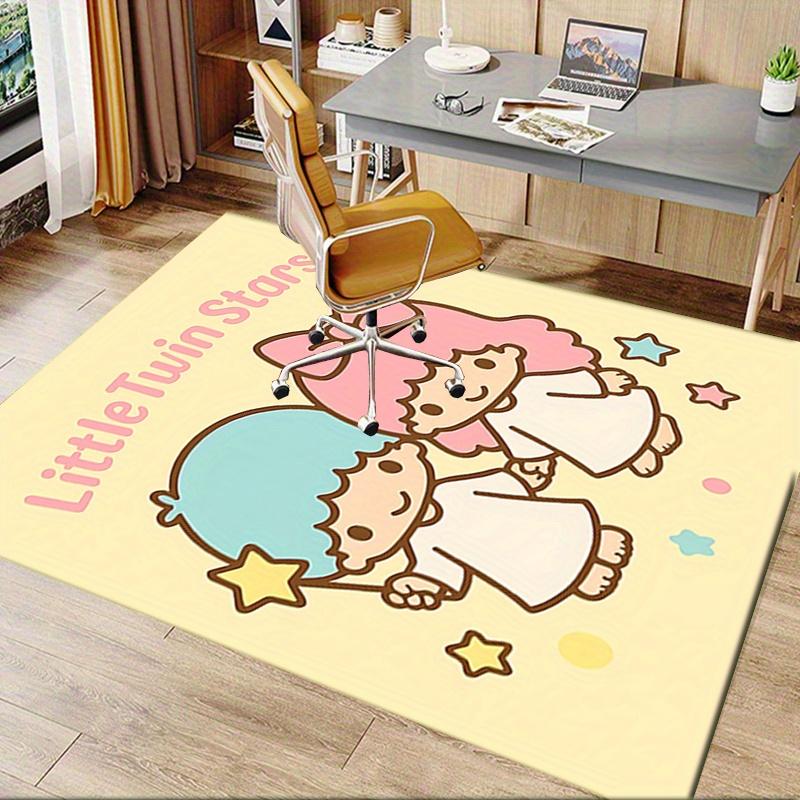 Office Rug Little Twin Stars, Anime Characters Anti-Slip Rug, Machine Washable for Living Room, Bedroom, Office, Multiple Sizes, Bedroom Mat, Decorati