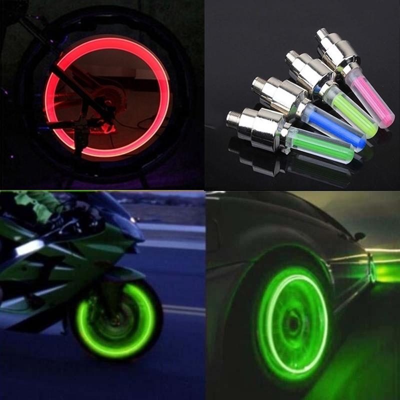 Buy 2pc Bicycle Car Tire Gas Nozzle Spool Light LED Light Car Tire Cap