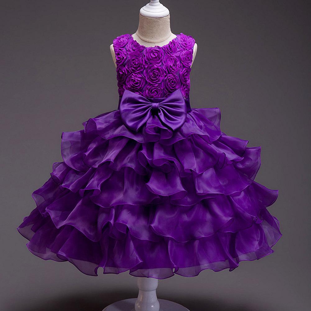 Popular European and American Flower Girl Tulle Cake Dress - Girls' Princess and First Birthday Dress
