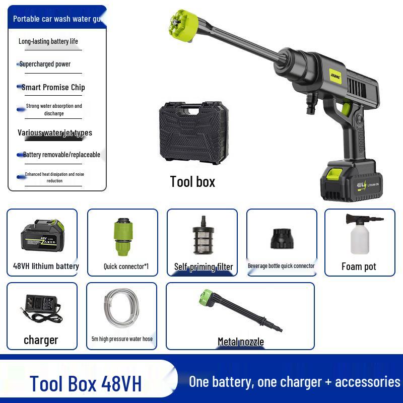 Tragbare Hochleistungs-Kabellose Auto-Wasch-Drucksprühpistole