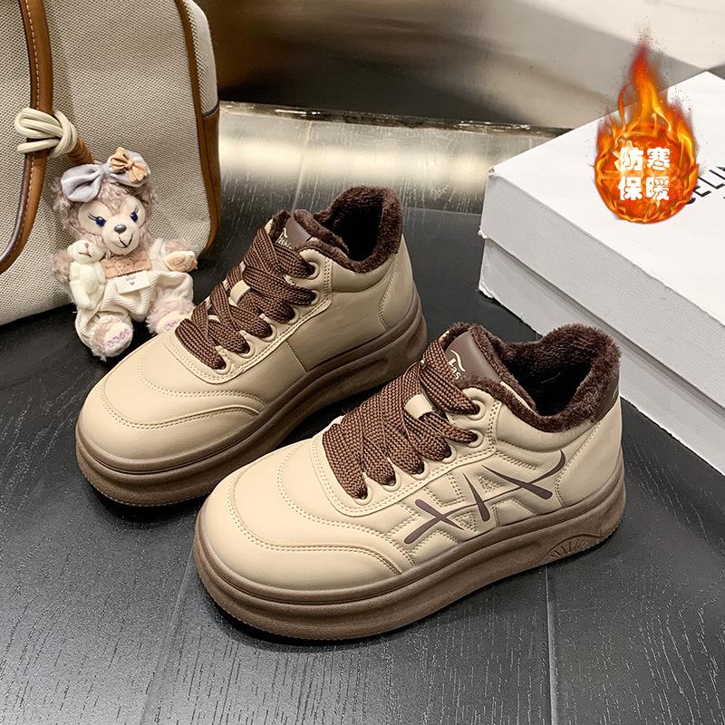 Women s thick-soled lace-up winter lightweight warm cold-proof padded snow boots non-slip wear-resistant casual sneakers cotton boots 35 3160₽
