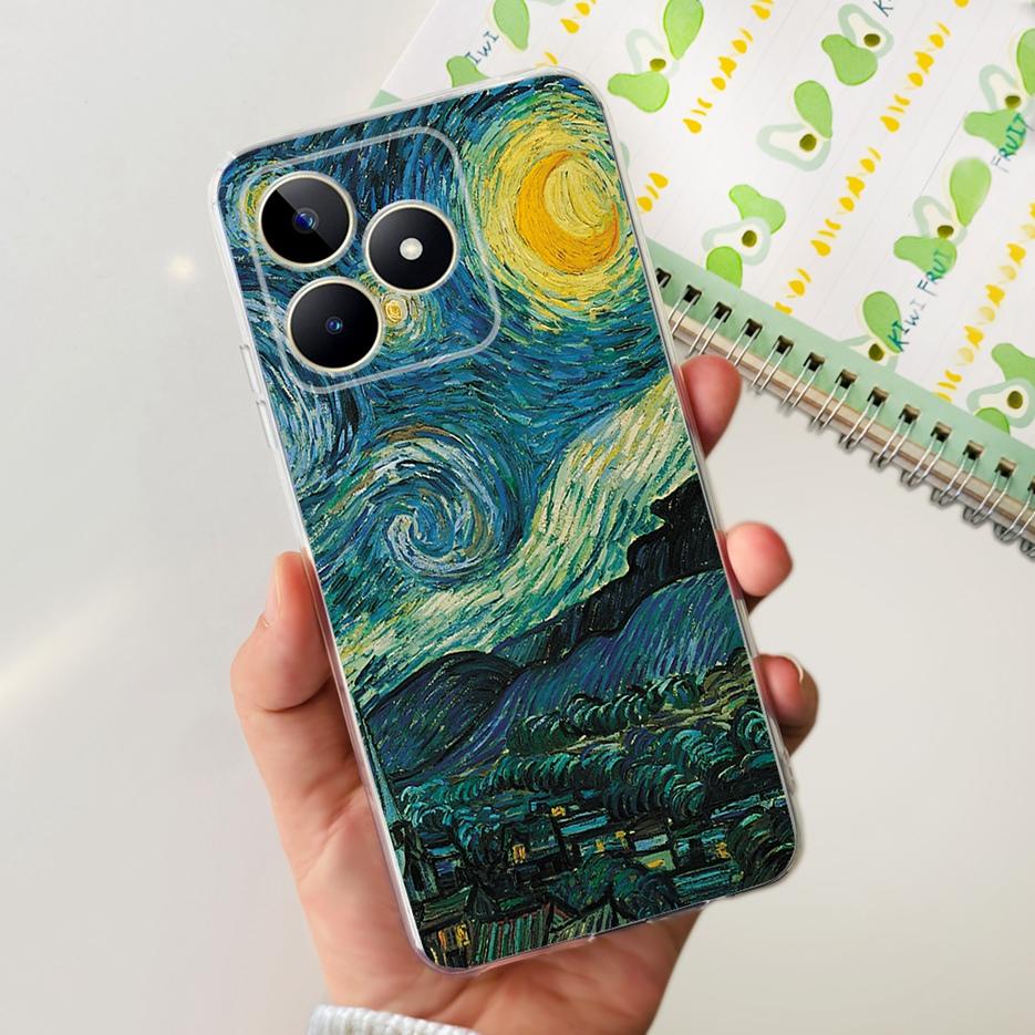 Etui na Realme Note 50 RMX3834 Uroczy Kot Malowane Pokrowiec Miękki Silikonowy Pokrowiec na Telefon Na Realme Note 50 Note50 Tylna Pokrywa 6.74'' Torby
