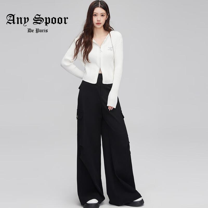 ANY SPOOR Casual Straight High-Waist Cargo Pants 24D808