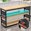 Estante de Almacenamiento de Cocina de Madera Multifuncional y Mesa de Preparación