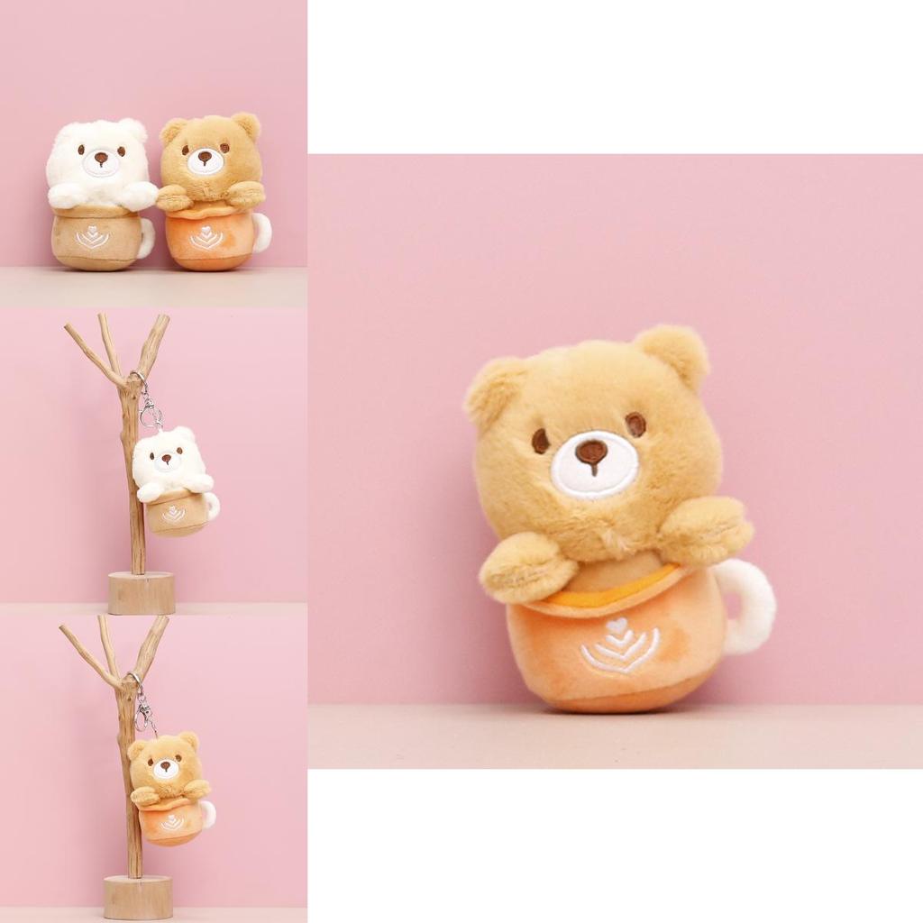 Soft And Cuddly Brown And White Bear Plush Toy For Kids Perfect As Gifts Or Keychains