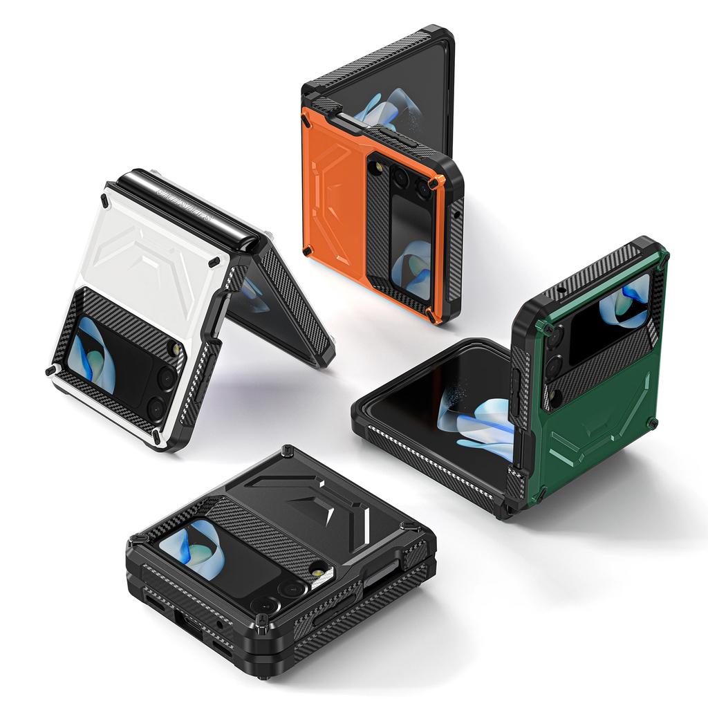 Rugged Phone Case for Samsung Galaxy Z Flip 4 3 5G 2025, Shockproof and Anti-Scratch Silicone Bumper Case for Galaxy Z Flip 4