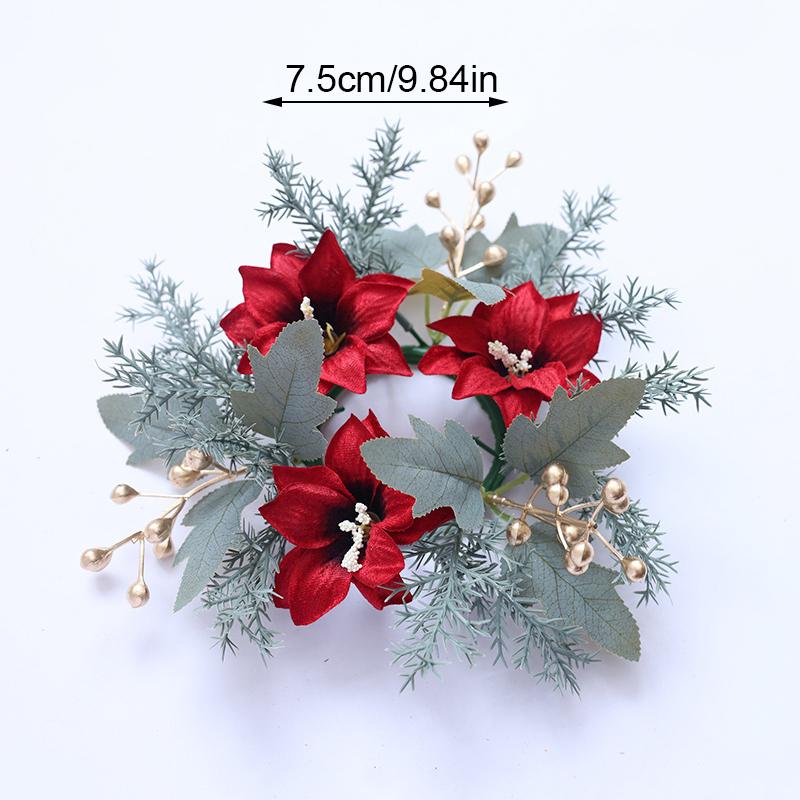 1 ks Vánoční stolní dekorace Svícenový kroužek Mini věnec Svícnový věnec Dekorace jídelního stolu