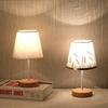 Nordic Solid Wood Decorative Bedside Lamp with Remote-Controlled LED Projection