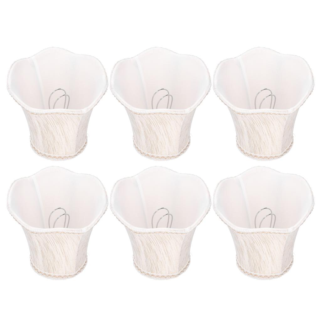 6 Stück Lampenschirm im europäischen Stil Stoff Lampenschirm Kronleuchter Wandleuchte Stoffbezug für Beleuchtung