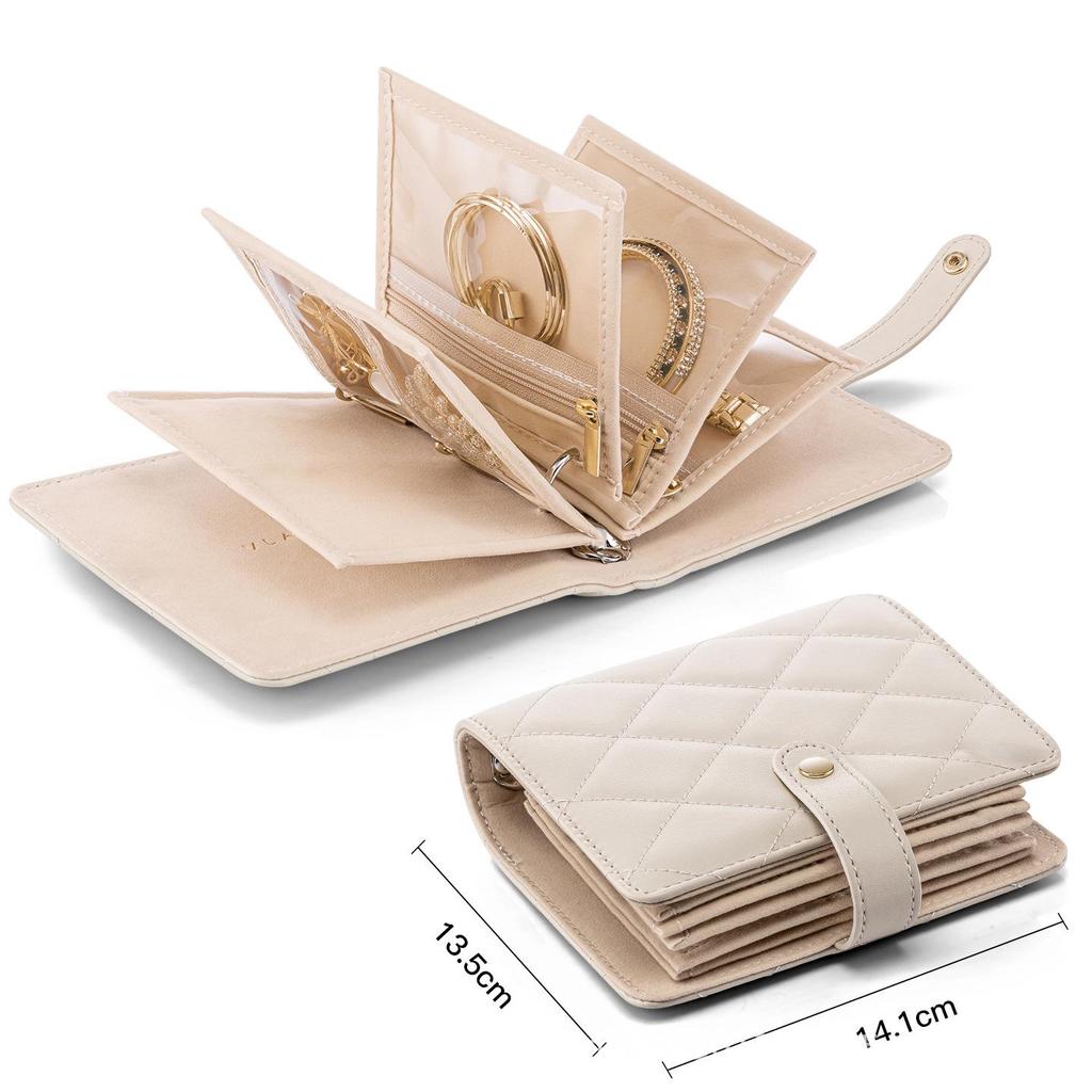 Přenosný vícevrstvý úložný album na šperky s antioxidačními přihrádkami na náušnice