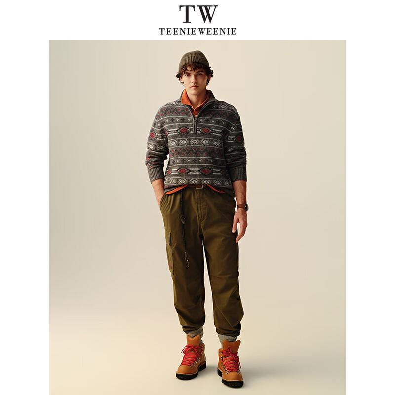 Teenie Weenie Men's French Style Half-Zip Stand-Collar Sweater