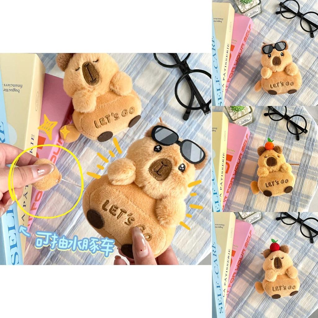 Sunglasses Capybara Plush Stuffed Toy Cherry Dolls Rope Kids Gifts Birthday