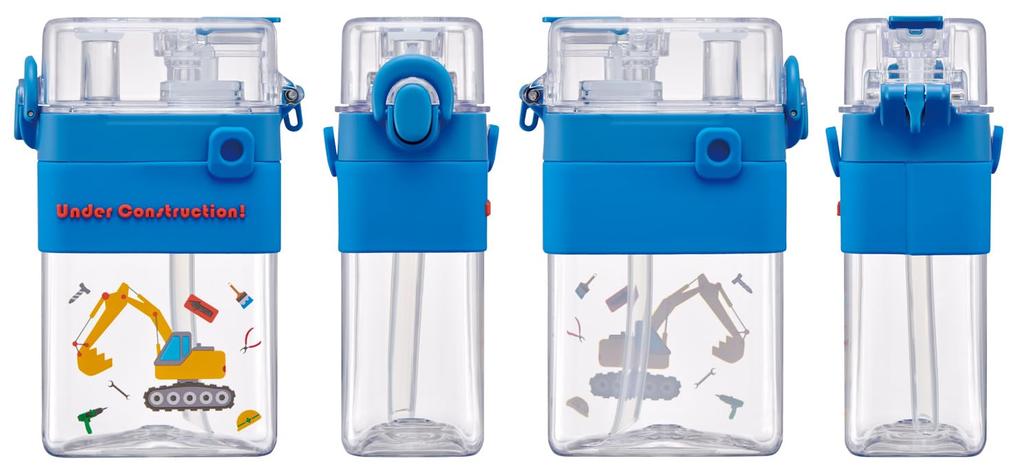 Skater Square 2WAY Bottle Water Bottle 600ml Straw Direct Drinking Cover Shoulder Strap Included Working Vehicle PSQW6-A