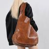 Retro Super Big Shoulder Bag Female Solid Color Hand Bags For Women Soft Leather Casual Shopper Underarm Tote Bag