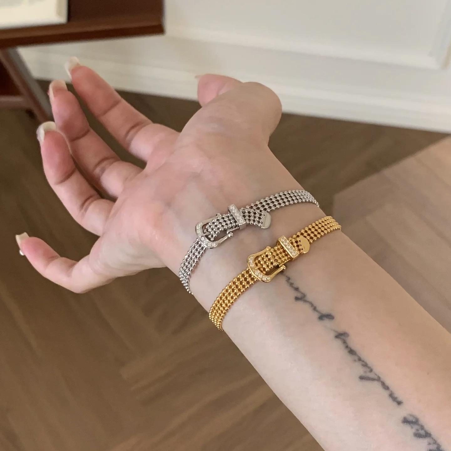 

2026 Hollow Milanese Lace Bracelet Women s Niche Design Micro-inlaid Strap Wrist Chain 18CM срібний