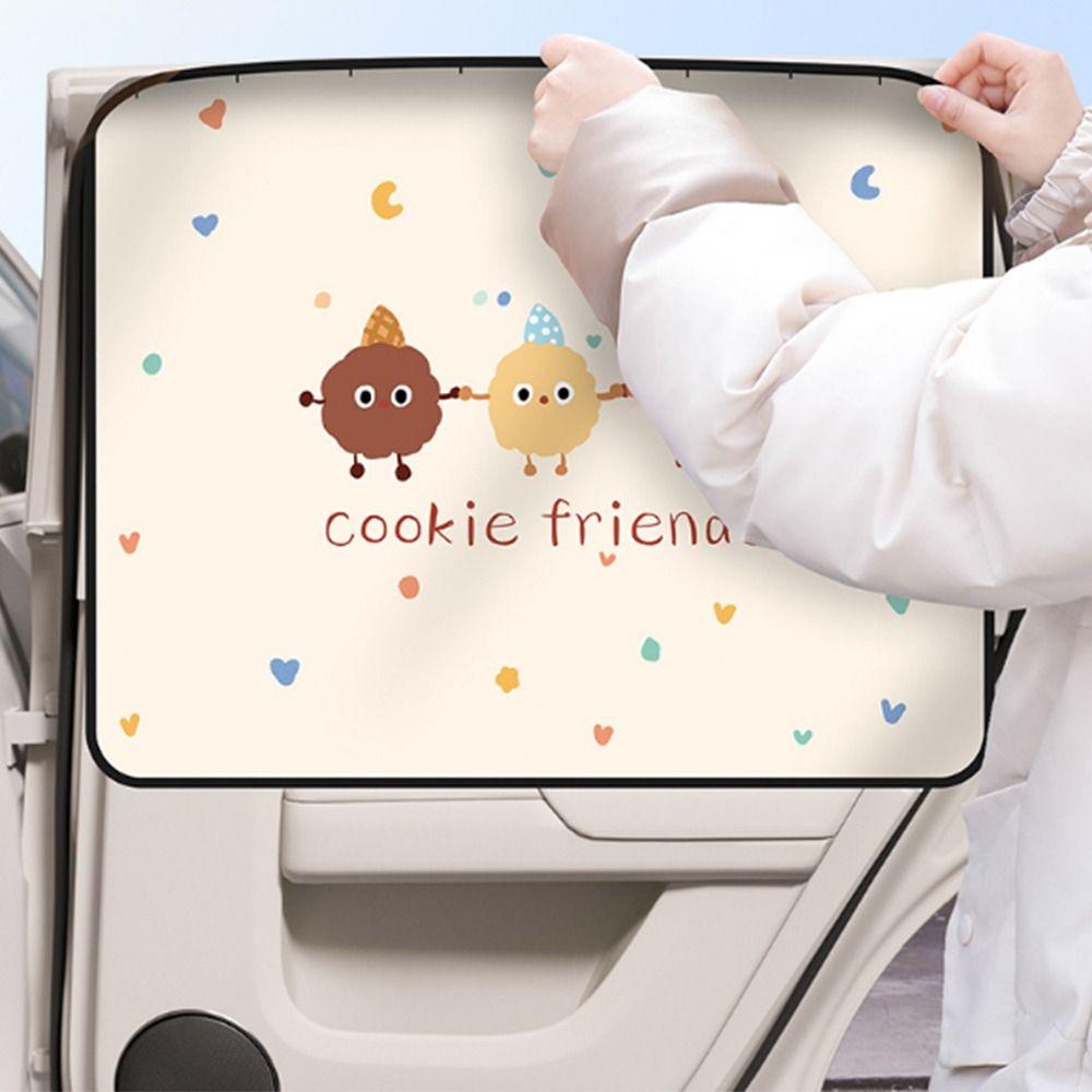UV Protection Cartoon Car Curtain Embedded Rail Side Window Sunshade Cover  Rear Seat