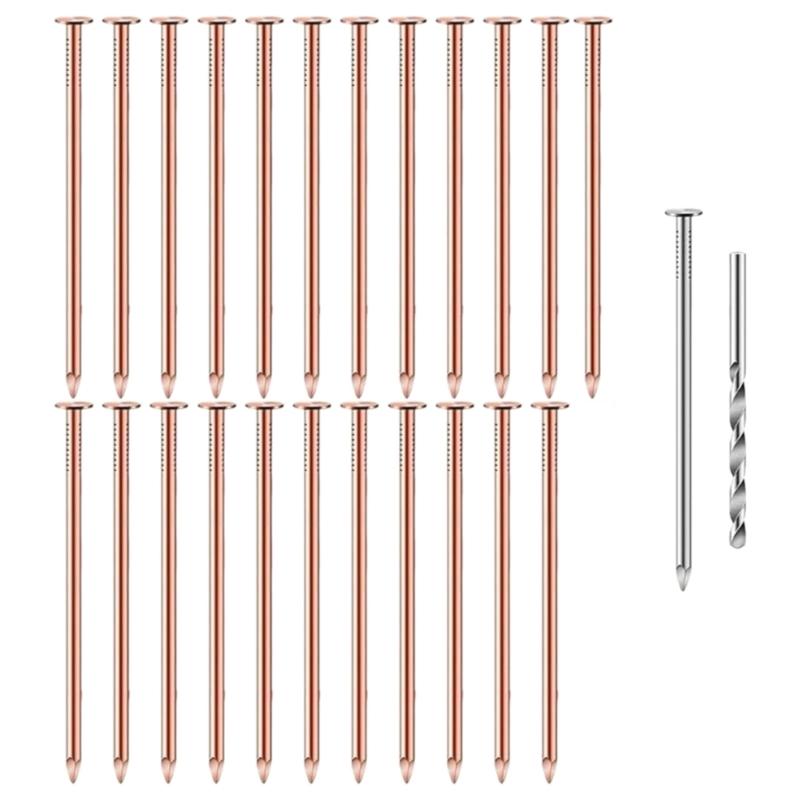 25Pcs Purely Copper Nails to Killing Trees Stump Removal Spikes Hardware Nails Tree Stump Killers Nails Easy to Use