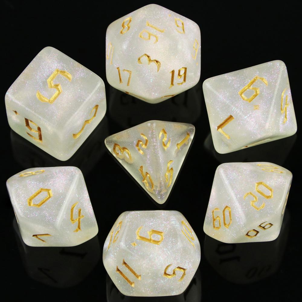 RPG Dice Set 7pcs DND Game Polyhedral D&D Dice with Tube for Role Playing Game Board Game Math Teaching