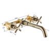 Brushed Golden Basin Faucet Wash Basin Sink Faucet Bathroom Basin Taps Wall Mounted Hot Cold Water Mixer Tap Bathtub Mixer
