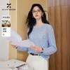 Xiangying Women's Hollow-Out Wool Blend Knit Sweater