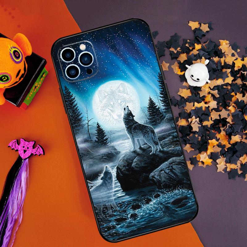 

Animal Wolf Galaxy Bumper Case For iPhone 16 15 14 Pro Max 11 12 13 Pro Max Mini XR 15 16 Plus 16e Phone Cover iPhone 14Pro MAX