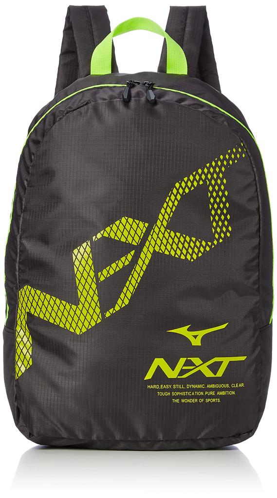 Mizuno Rucksack Verstaubarer Rucksack Rucksack Leichtgewicht Vereinsaktivitäten Kompakt Faltbar Reise 33JM2043 Schwarz x Lime