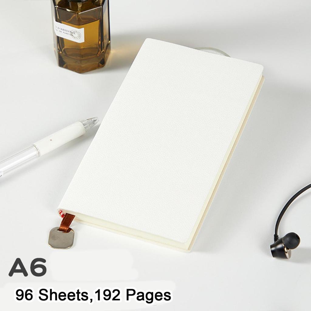 A6 litchi leather thickened student subject notebook, small diary, work notebook, business meeting record book, 96 sheets 192 pages