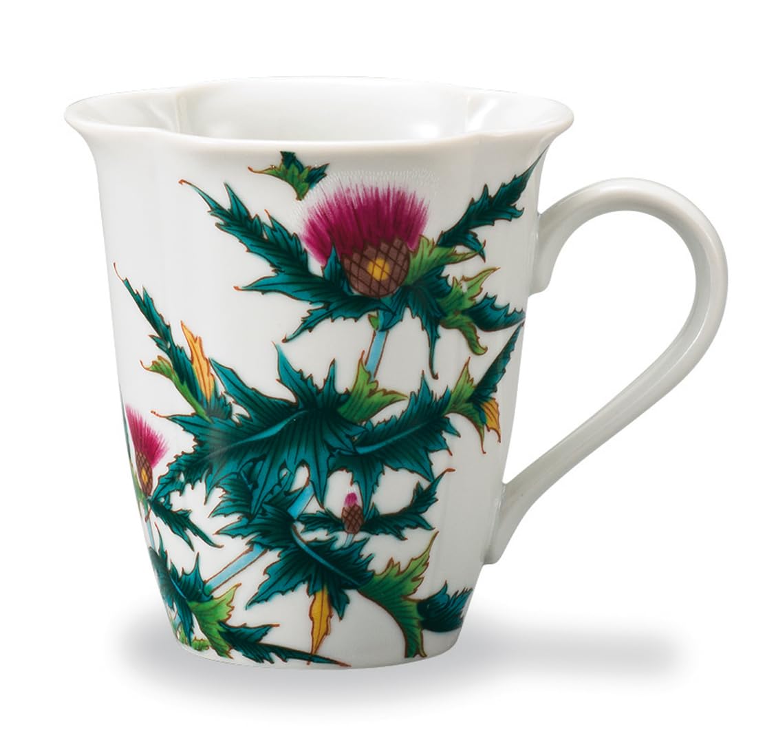 

Kutani Ware Iwataya Japan s Beautiful Four Seasons Mug, Thistle (September), AP7-5163