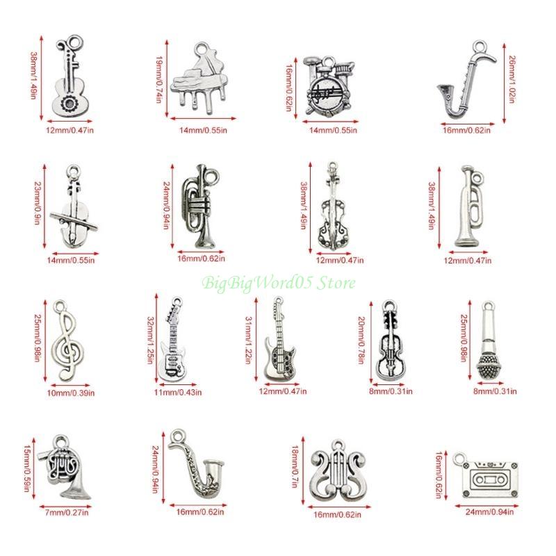24TE 51 Pcs Violin Charm Musical Instrument Pendant Music Charm for Jewelry Making